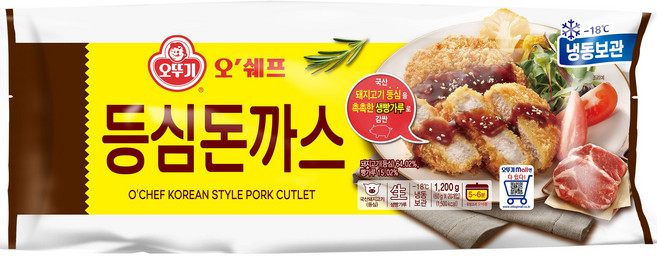 오뚜기 오쉐프 수제 등심돈까스 60g x 20입, 3개, 1.2kg