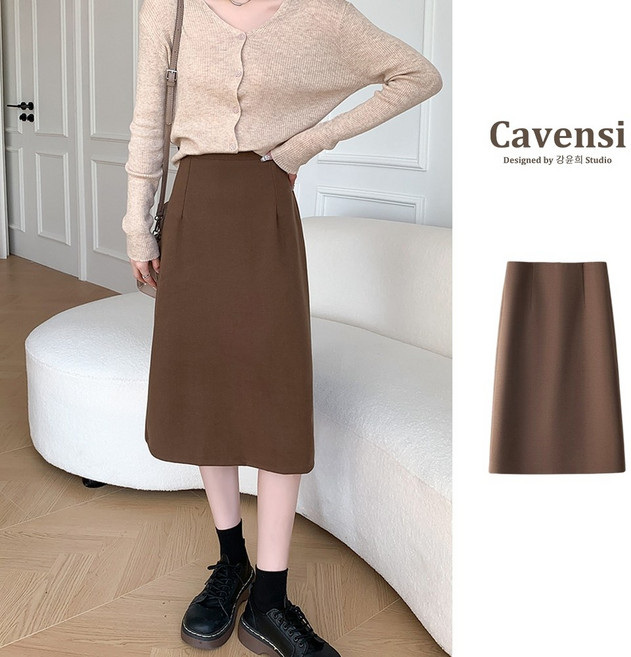 Cavensi 毛呢A字長裙