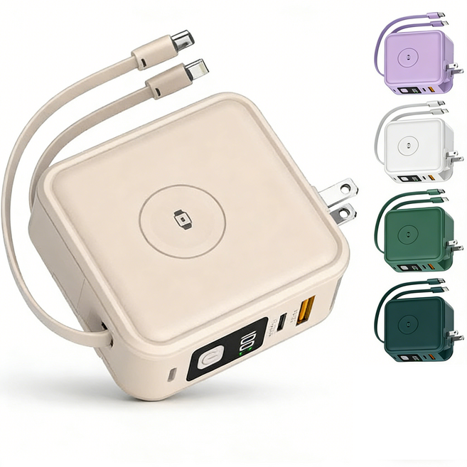 15000mA行動電源 自帶線行充 快充 口袋充 充電寶 磁吸無線充電 BSMI認證，安全可靠, BSMI認證, 綠色, 10000mAh-多功能行動電源