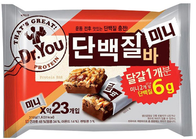 오리온 닥터유 단백질바미니 337.5g X 2개