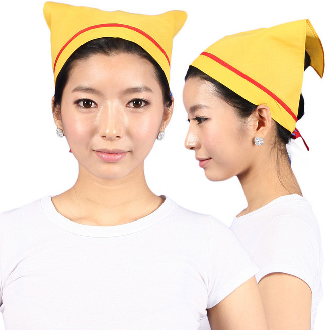 레뷰가운 AC02 끈스카프 삼각 두건 주방두건 주방모자 위생모자 조리모, 1개, AC02_흰색+파랑줄