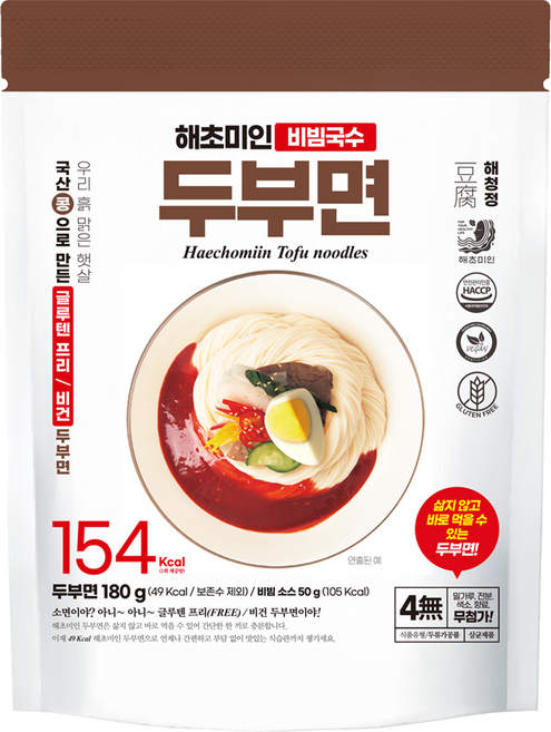 해초미인 두부면 180g + 비빔소스 50g 세트, 1세트