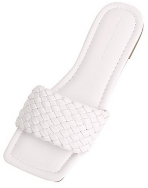 슈펜 여성용 스퀘어 쿠션 우븐 슬라이드 슬리퍼형 샌들 MIDL79S26