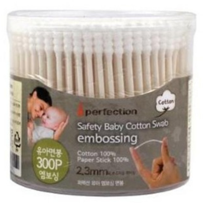 [아우트_63]퍼펙션 신생아 엠보싱 면봉 유아면봉 300P