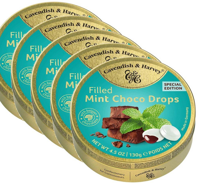캐빈디쉬앤하비 민트 초코 캔디 사탕 Cavendish & Harvey Filled Mint Chocolate, 5개, 130g
