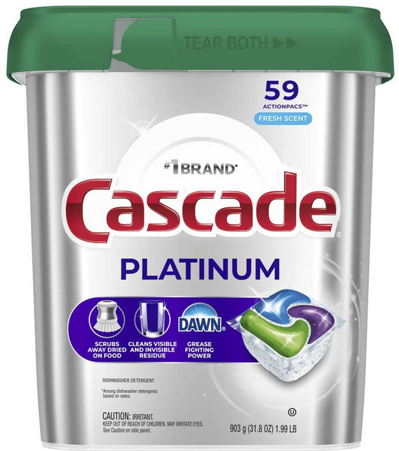Cascade 플래티넘 디쉬워셔 세제 프레시 59개입, 1개