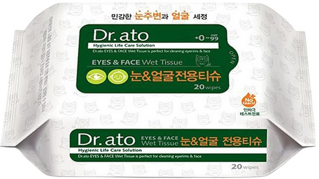 닥터아토 눈&얼굴 전용티슈 휴대용 20매입 6개, 70g, 20개입