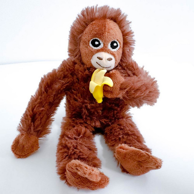 오랑우탄인형 + 바나나핀 18cm 고숭이 오숭이 수면 애착인형, 1개