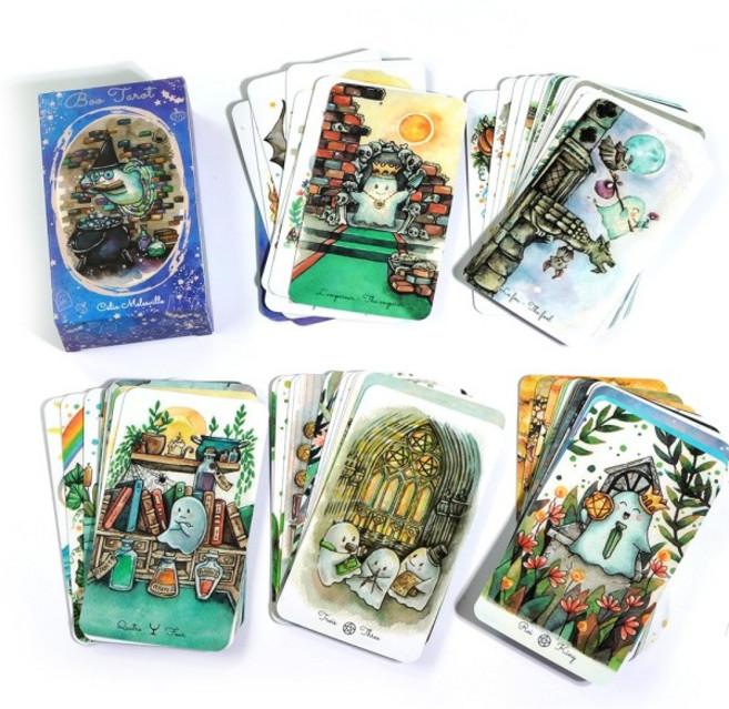10.3x6cm 부 타로 78 Pcs 카드 귀여운 유령 데크