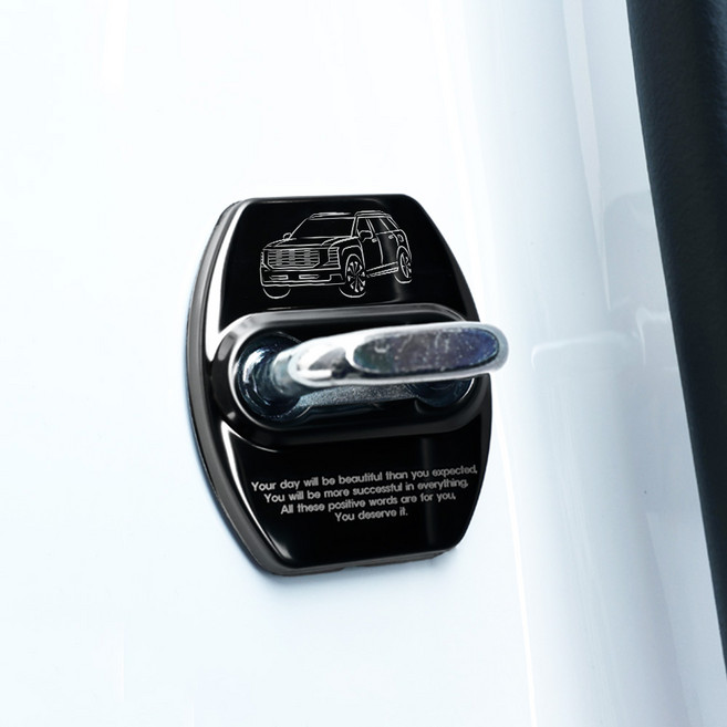 스플리터 크롬 도어 스트라이커 커버, 블랙, 팰리세이드 4P