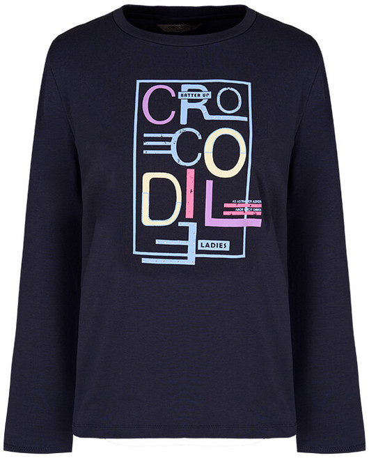 크로커다일레이디 프린트 캐주얼 라운드 티셔츠 CLESTS902