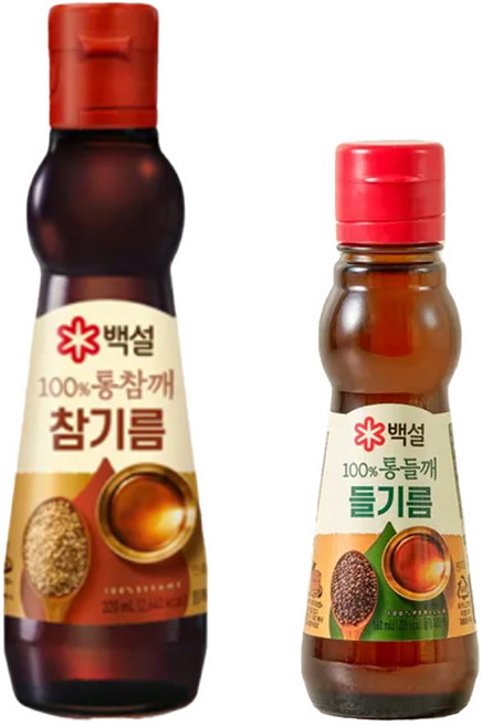 100% 통참깨 참기름 320ml+100% 통들깨 들기름 160ml 각 1개씩, 4세트, 480ml