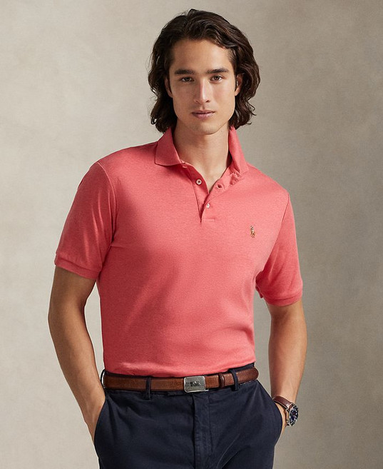 Polo Ralph Lauren 남성용 클래식핏 부드러운 면 폴로 셔츠 - Highland Rose Heather 248614