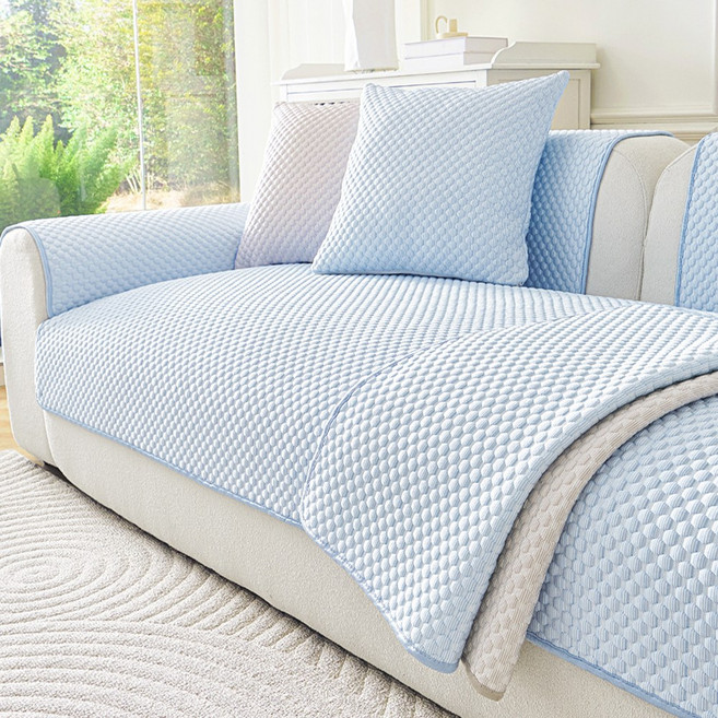 오라이프샵 여름 에어 쿨 냉감 쇼파패드 쇼파매트 쇼파커버, 블루, 1개