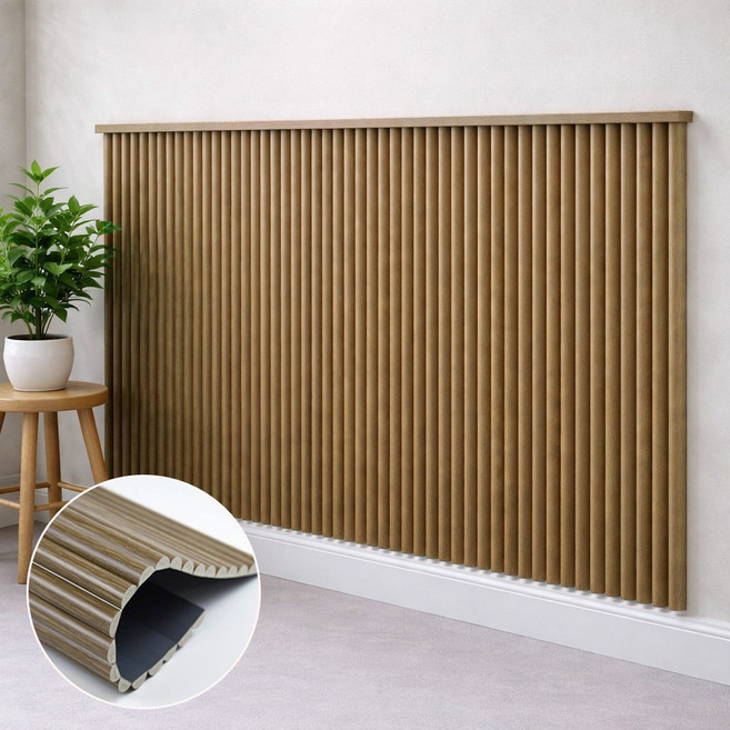 데코앤필름 붙이는 PS 템바보드 반달 습기에 강한 접착식 DIY 셀프 인테리어 패널, 1개, 워시오크 120cmx120cm