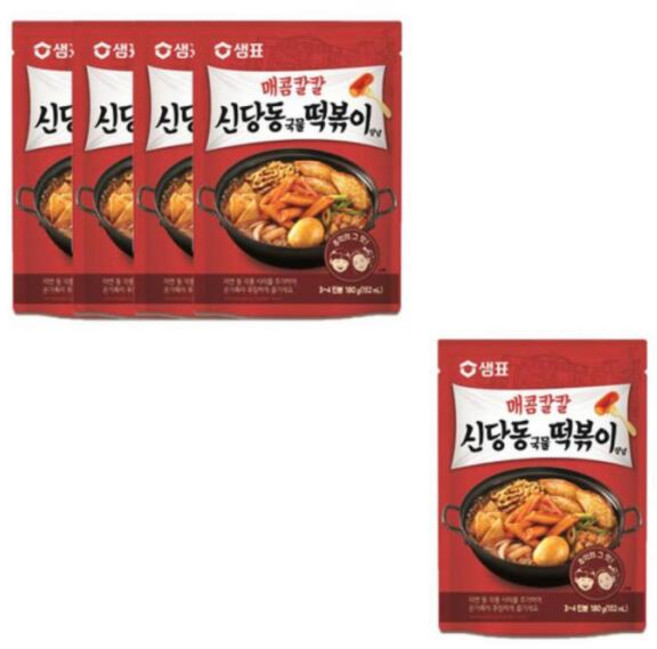 샘표 국물 떡볶이 양념 소스 신당동 라볶이 180g 5개, 1개
