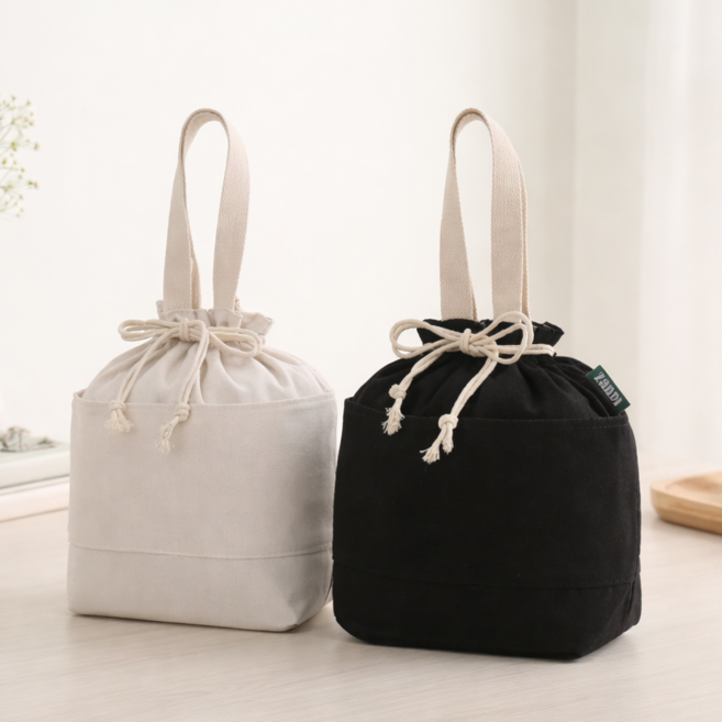 도시락가방 직장인 보온 보냉 방수 런치백 주머니 이유식가방 도시락통 주머니, 블랙