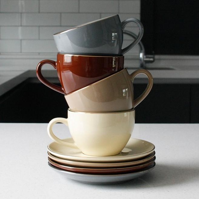 에크렌 골드 림(rim) 노블 커피잔1인세트 - 4color, 카키브라운, 1개