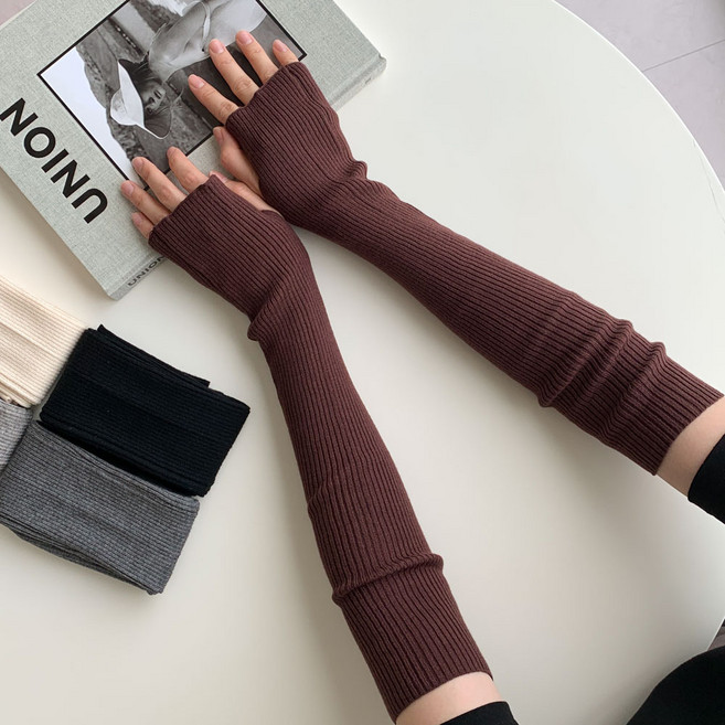 블루씨티 롱심플 니트 암워머 팔토시