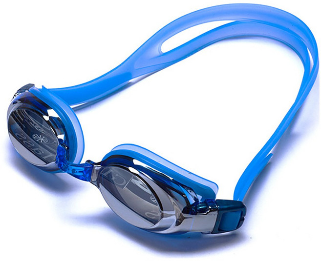 ZENITH 미러코팅 안티포크 수경 물안경 3종, 블루