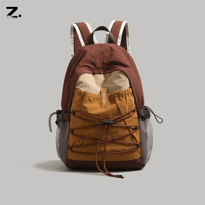 Zoovit 대용량 내마모성 아웃도어 백팩 초경량 휴대용 등산가방, 브라운