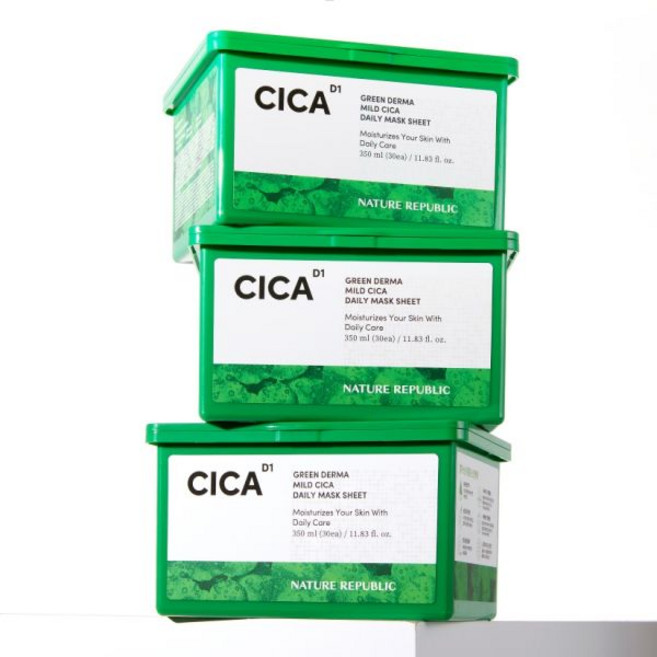 네이처리퍼블릭 뽑아쓰는 진정 1일1팩 그린더마 마일드 시카 데일리 마스크팩30매 350ml, 그린더마 마일드 시카 데일리 마스크팩