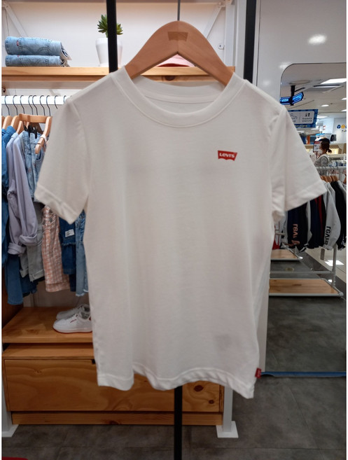 ## 리바이스키즈 [ NC 순천점] 스몰 로고 화이트 남아 반팔티셔츠 (140~160) ## 이월 초 할인가!! 지금 득템 기회!!!