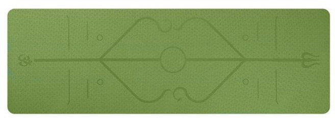 포지셔닝 라인이 있는 1830*610*6mm TPE 요가 매트 미끄럼 방지 카펫 매트, green