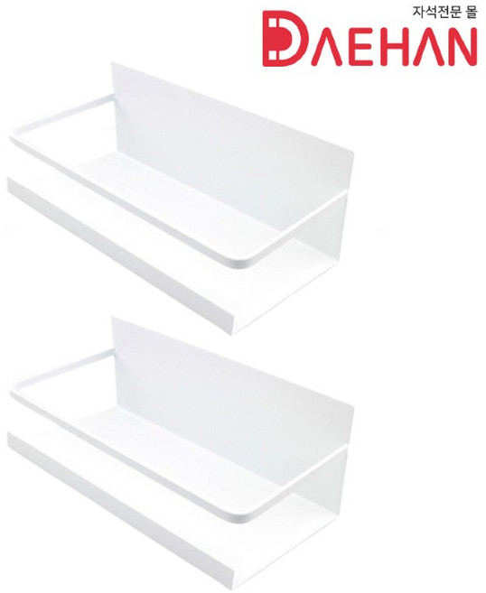 냉장고 자석 선반 양념통 정리대 수납 거치대, 2개, 화이트