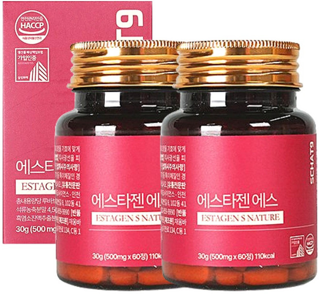 스캇나인 에스타젠 여성 루바브 식물성 에스트로겐, 2박스, 60정