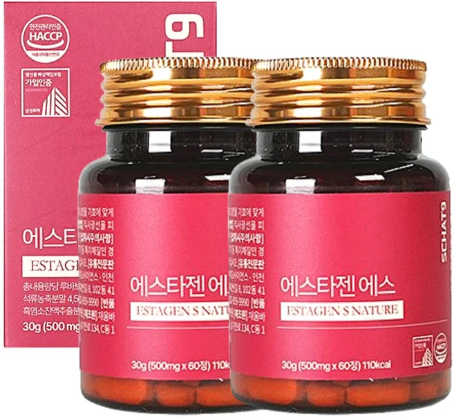 스캇나인 에스타젠 여성 루바브 식물성 에스트로겐, 2박스, 60정 - 쿠팡
