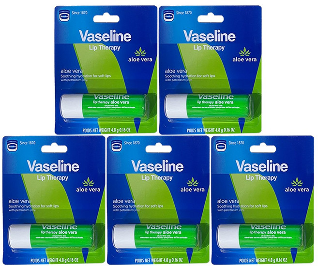 유니레버 바세린 립 테라피 알로에베라 4.8g x 5개