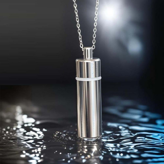 휴대용 방수 목걸이 알약통 비상약통, 1개