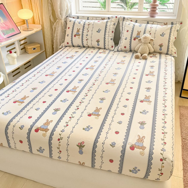 100% 면화 매트리스 커버 싱글/퀸/킹 침대 시트 꽃 인쇄 매트리스 커버