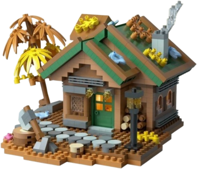 [나노킹-감성블럭] 산장 시리즈 나노블럭 DN061, 1개, 숲속 트리하우스