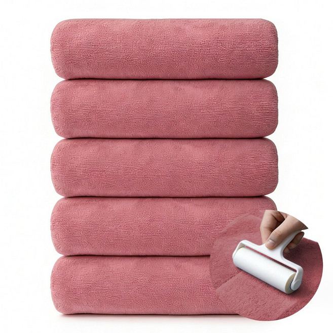 연화삼월 호텔 수건 40수 수건 10장 무형광 OEKO-TEX 알러지/진드기 방지 항균인증 세면 타올 수건 집들이 선물 400GSM 세면 타올, 5개, 07베이비핑크