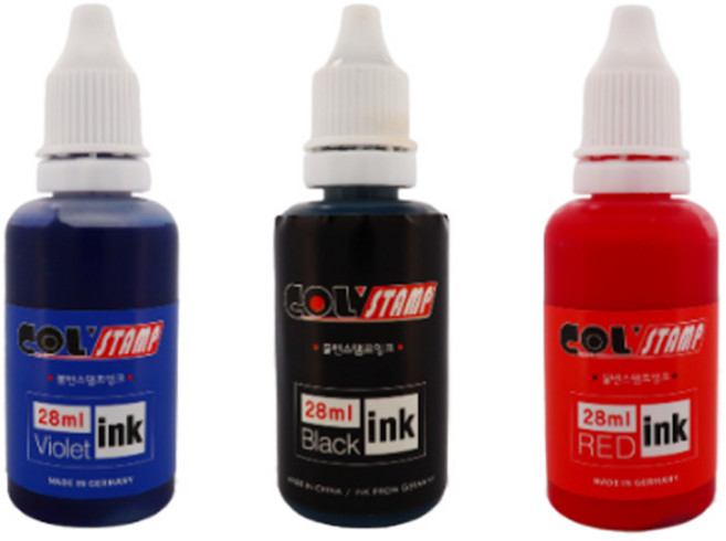 콜 리필 불변잉크 28ml 3색, 1개, 적색