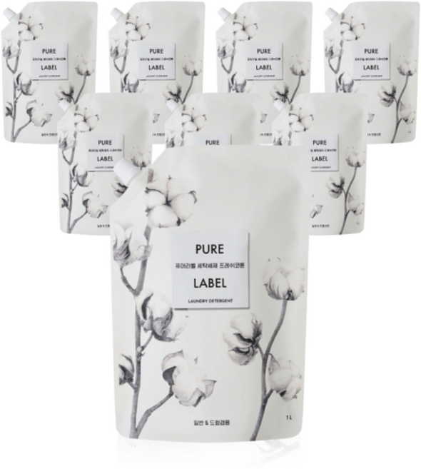 퓨어라벨 대용량 세탁세제 프레쉬코튼 리필 (), 1L