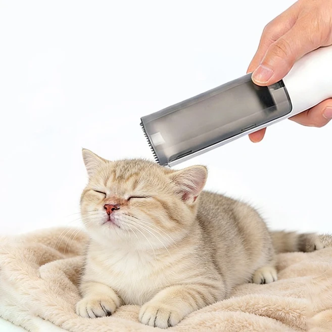 반려동물 흡입식 이발기 털날림 방지 저소음 미용기 강아지 고양이 셀프미용 세트, 하얀색, 1개 - 쿠팡