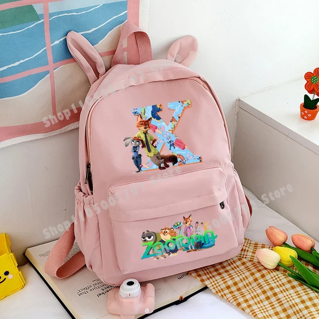 쿠쿠스토어 소녀 학생을위한 귀여운 Zootopia 배낭 십대 여성 캐주얼 학교 가방 만화 애니메이션 토끼 Moch, 25 FKDW270S-FKDW202X