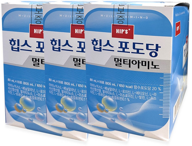 마시는 포도당 힙스 포도당 멀티아미노 ( 80ml 10팩 ), 800ml, 3개