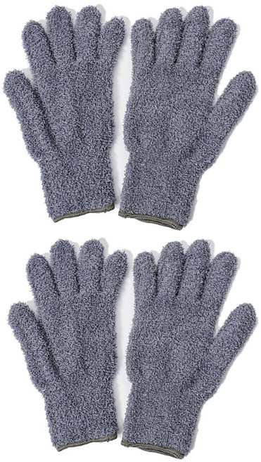 굿썸 깔끔한 세탁 가능 마이크로화이버 집안 청소 화초 먼지 제거 장갑 23 x 12 x 0.5 cm 23g, 그레이, 4개