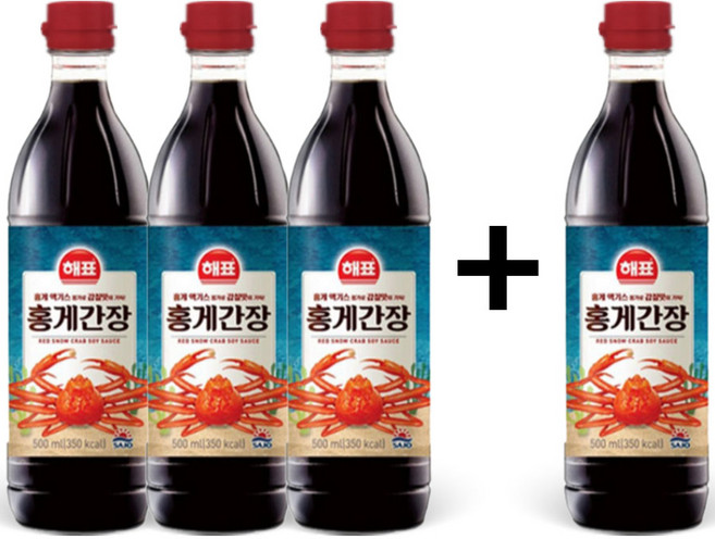 홍게간장500ml 3EA+ 1EA 식용유선물세트 추석 명절 설선물세트, 500ml, 4개