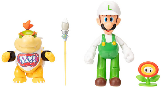 닌텐도 슈퍼마리오 4인치 파이어 루이지 쿠파 2팩, 1세트