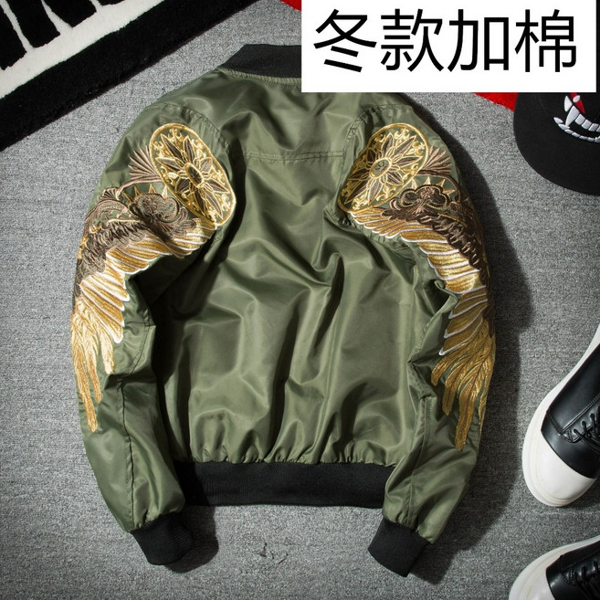항공 점퍼 금색 날개 자수 스카잔 잠바 블루종 남녀 공용 3컬러