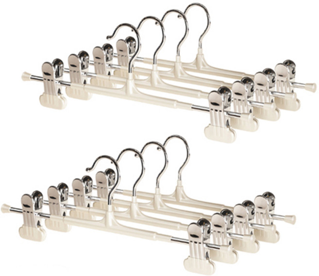 메종드리빙 넓은집게 [업그레이드] 프리미엄 고리회전 논슬립 나노코팅 고급형 튼튼한 치마 바지걸이, 20개, 크림 화이트