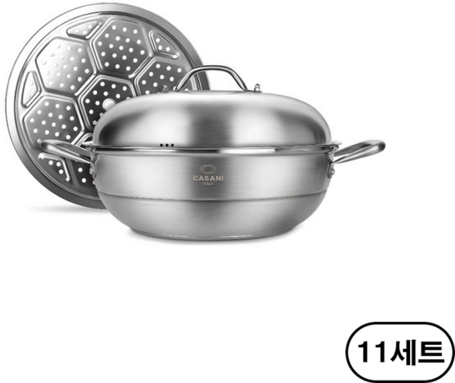 까사니 그랜드 IH 파티팬 + 스텐 찜판 + 돔형 뚜껑, 34cm, 11세트
