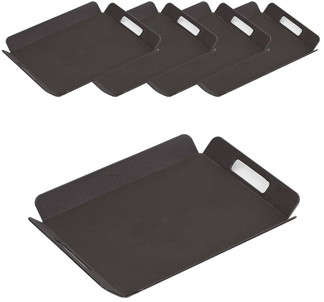 진성울트라 논슬립 손잡이 쟁반 트레이, 밤색-5개세트, 5개