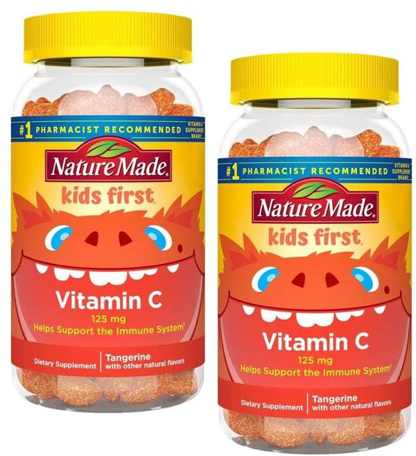 네이처메이드 키즈 퍼스트 비타민C 125mg 탠저린맛 구미 젤리 Nature Made Kids First Vitamin C Gummies, 2개, 110정