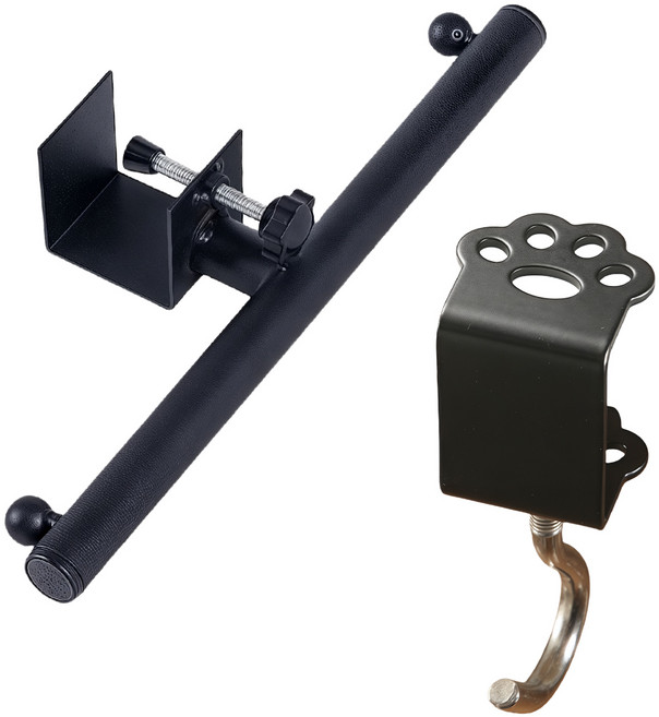 투데이리빙 2종 세트 무타공 다용도 책상 가방 걸이 휴대용 책가방 보관 수납 정리대 학원 사무실 카페 양쪽형 정리 후크 거치대, 2개, R98548B(블랙